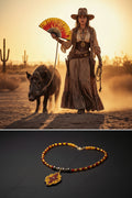 Queen "B" – Statement Necklace & Hand Fan Set