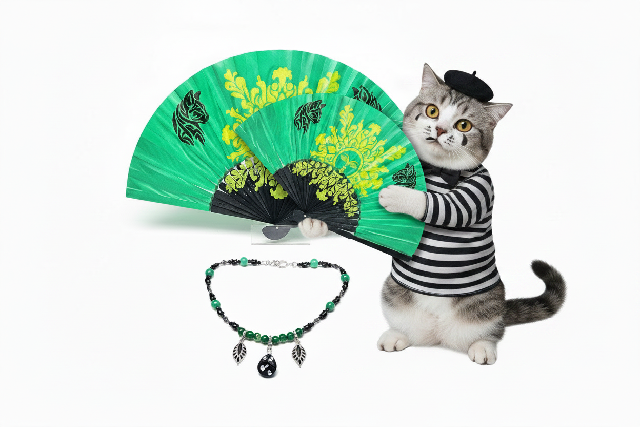 Kitty Mime Embracing Fan