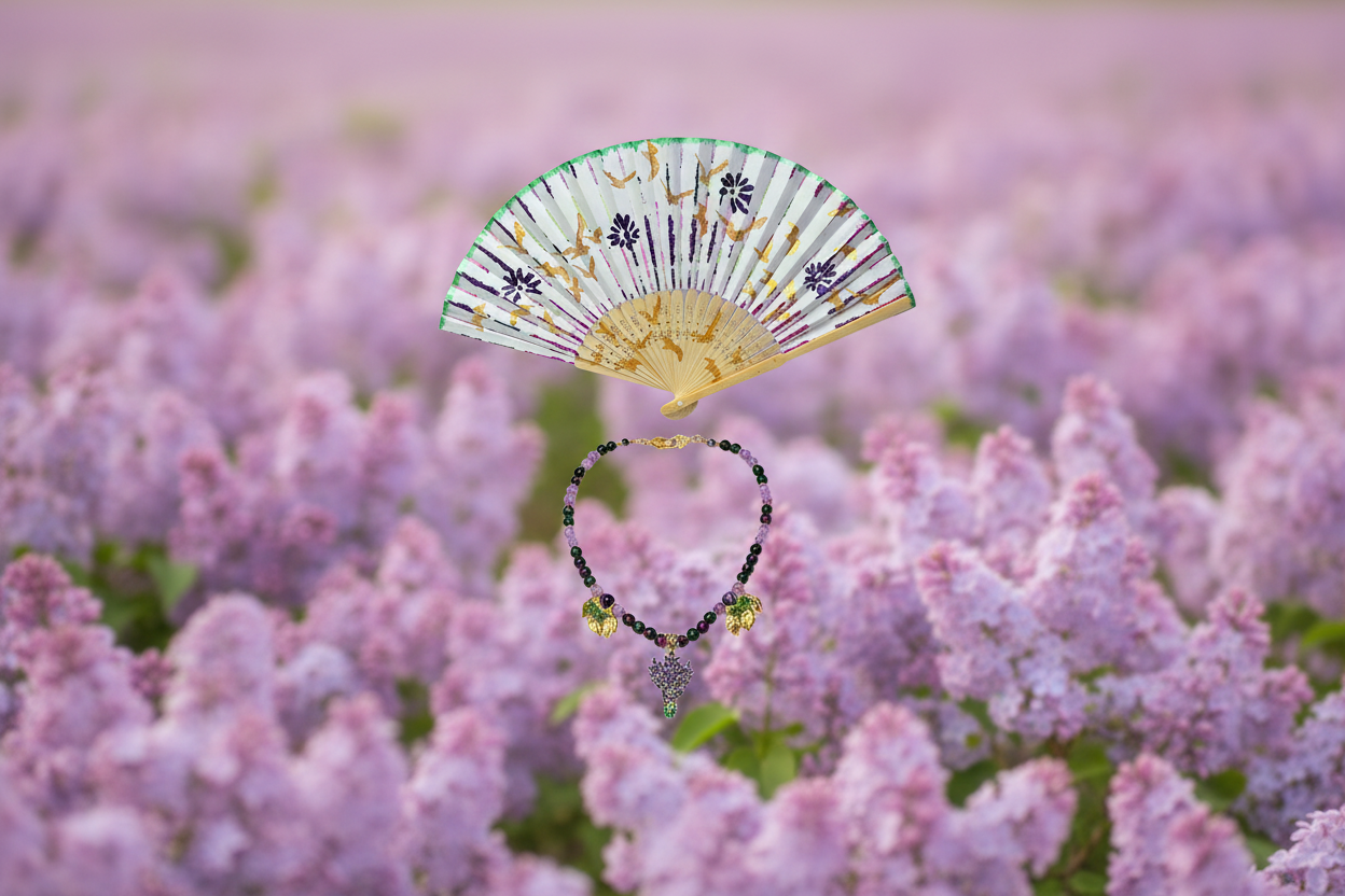 Lilac Fields Forever - Fan & Necklace