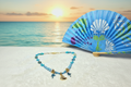 Sailing Away – Full Hand Fan & Necklace
